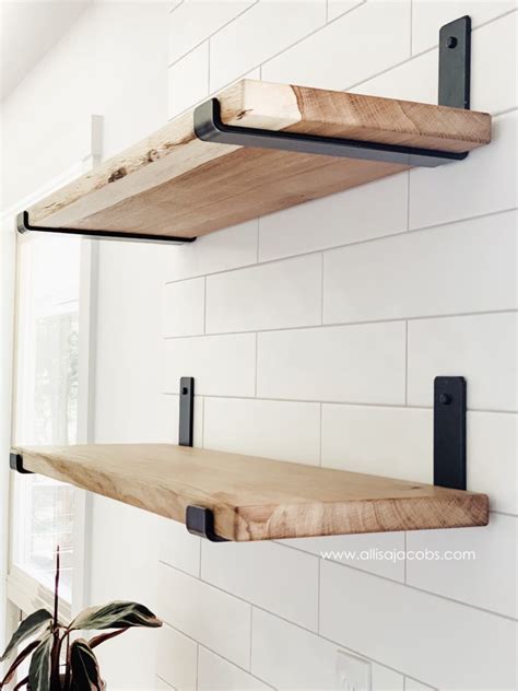 wood wall shelves with metal brackets|solid oak shelves with brackets.